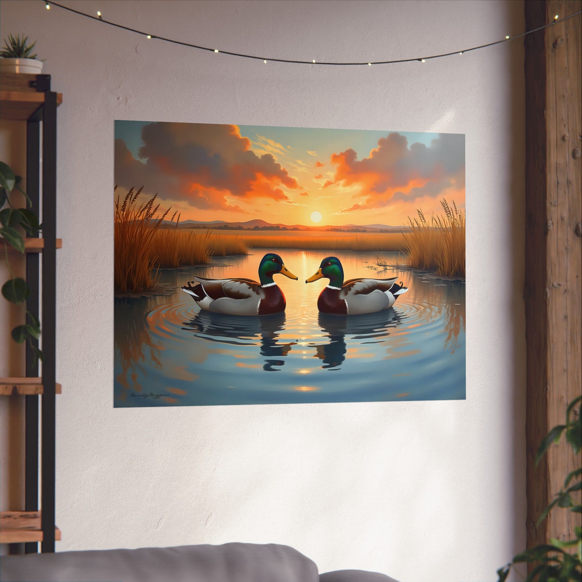 Reflections of the Prairie Sky Mallard Duck Print