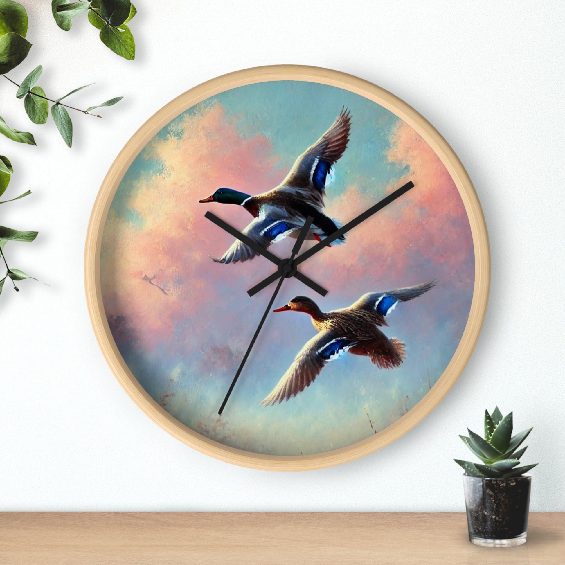 Mallard Duck Print Wall Clock