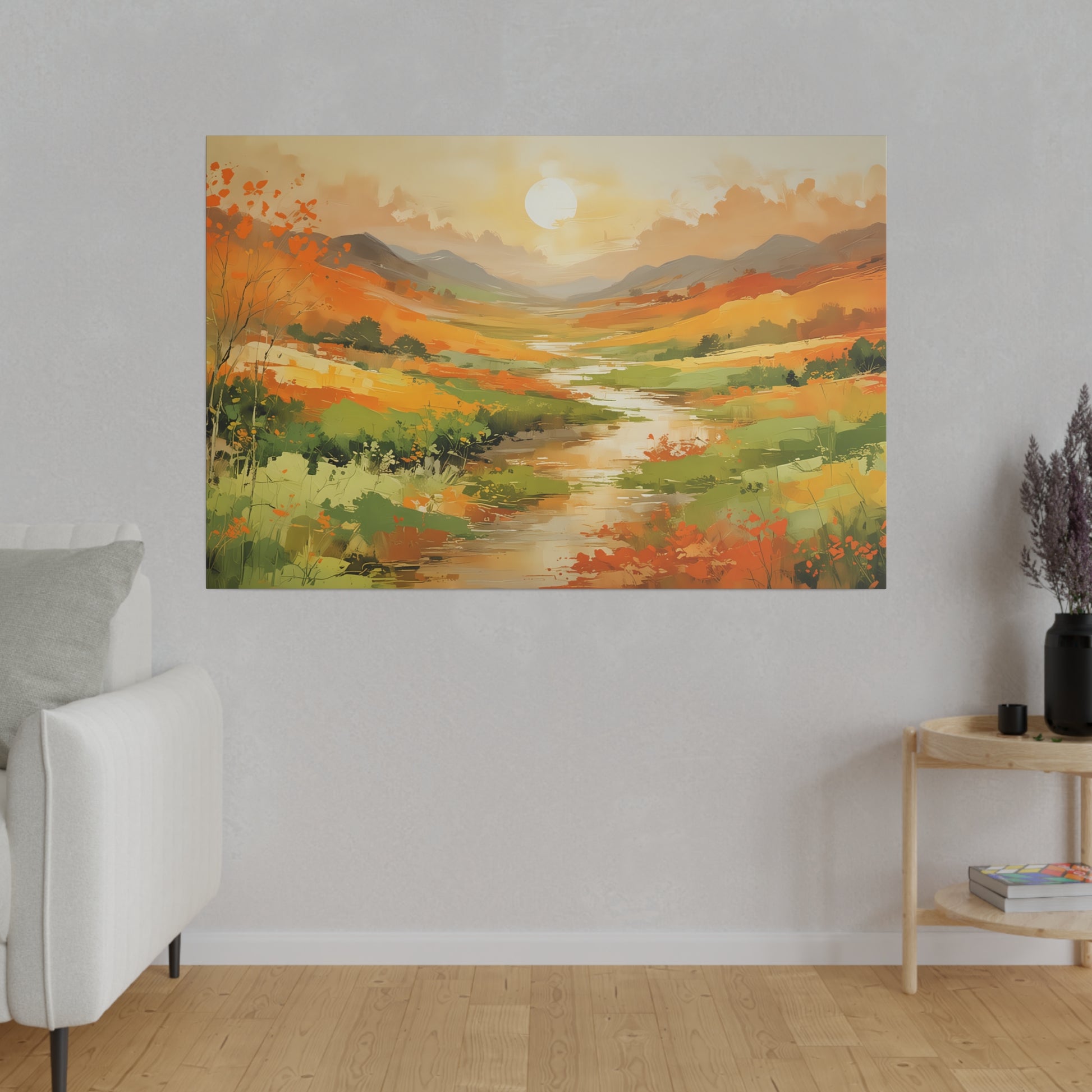 Golden Dawn Abstract Matte Canvas Print