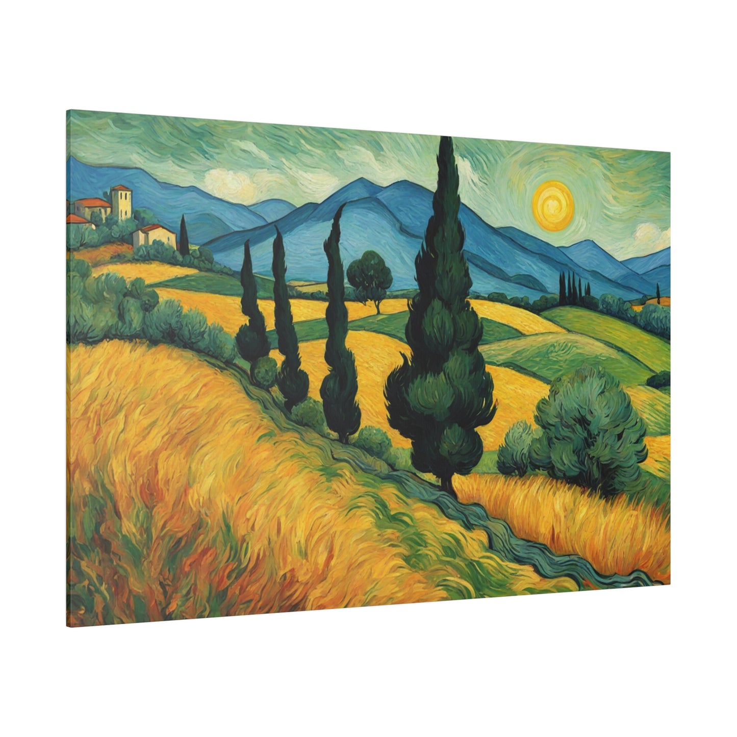 Van Gogh style Umbria Italy Canvas Print