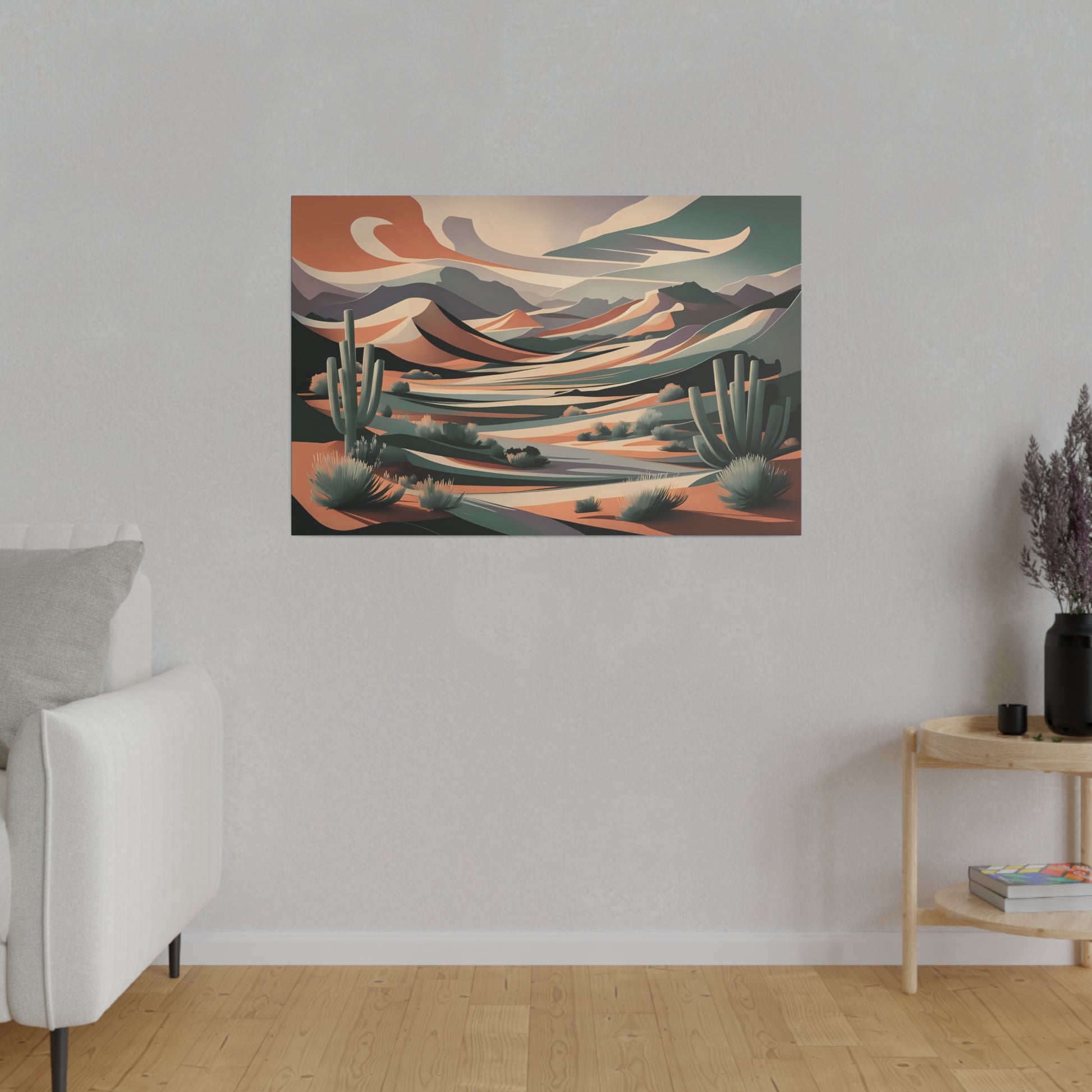 Abstract Vintage Western Landscape Canvas Print