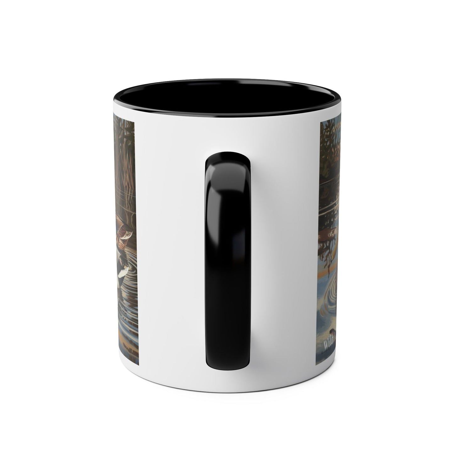 Peaceful Companionship Mallard Print Two-Tone Coffee Mug, 11oz