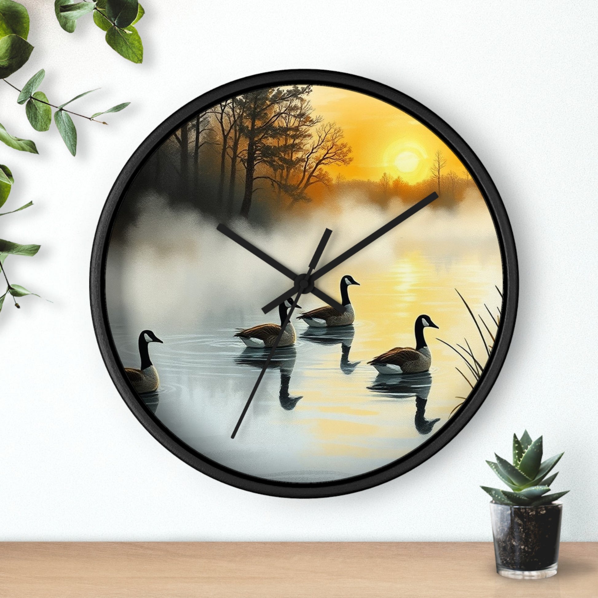 This collection of waterfowl art wall clocks brings the beauty of wetlands into your space, each clock featuring a meticulously crafted scene of waterfowl in natural settings.