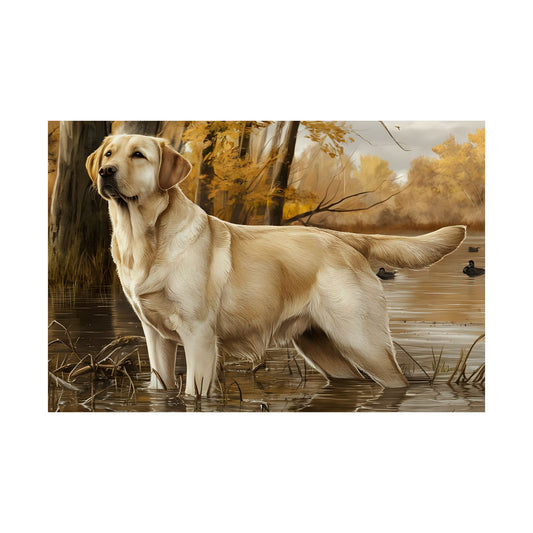 Labrador Retriever print, Yellow Labrador Hunting Poster