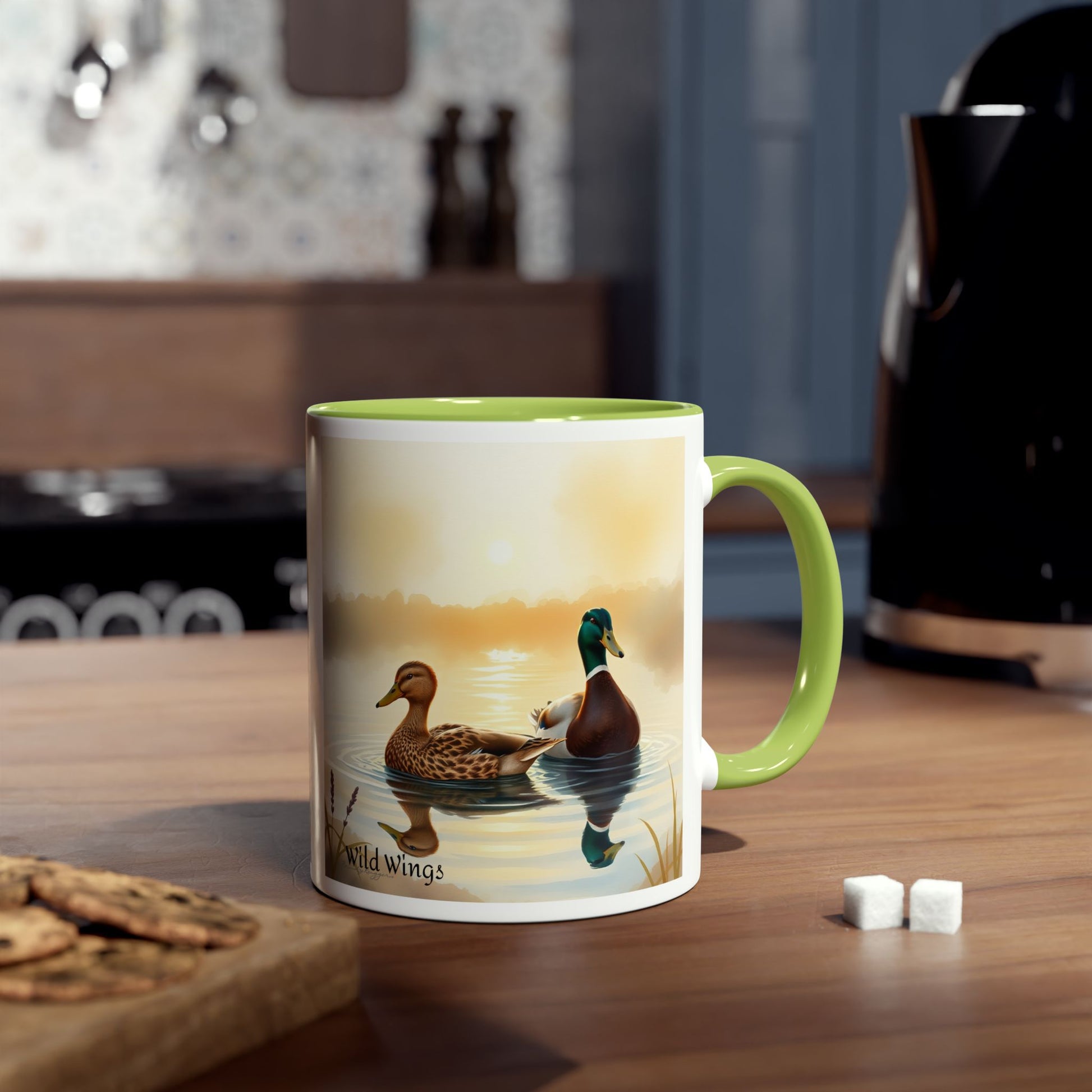 Mallard Ducks Two-Tone Coffee Mug, 11oz