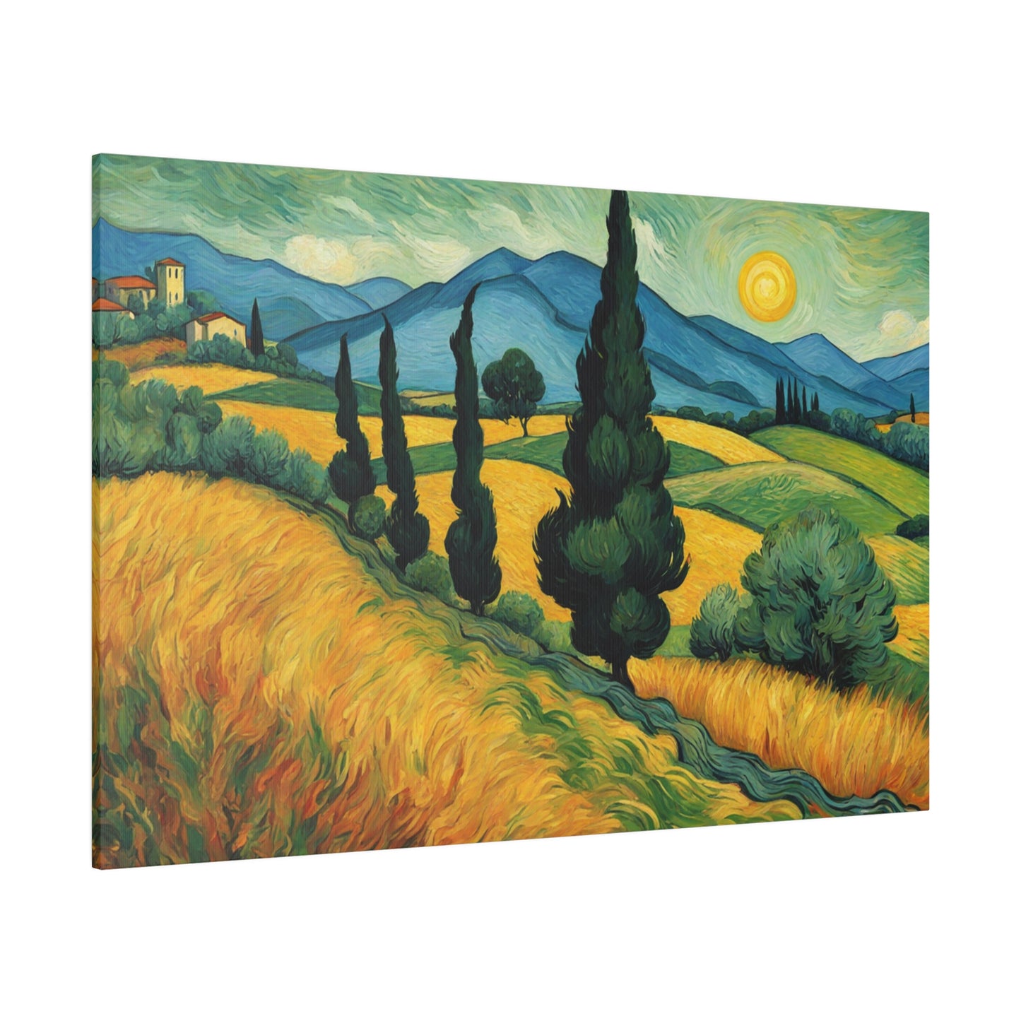 Van Gogh style Umbria Italy Canvas Print