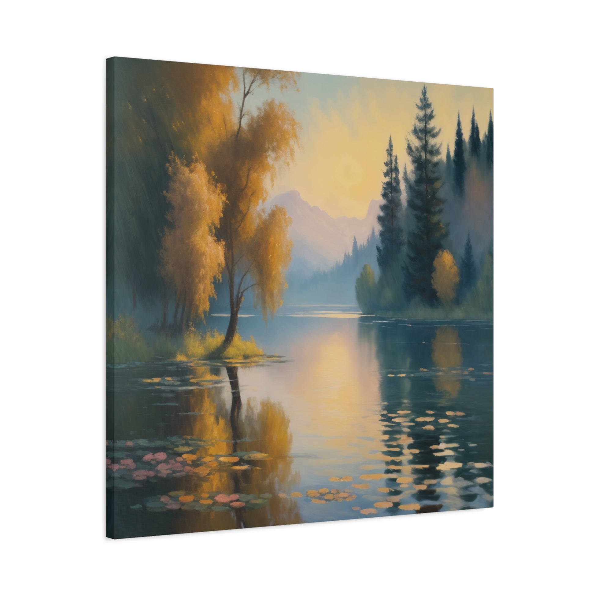 Serene Lake Matte Canvas Print