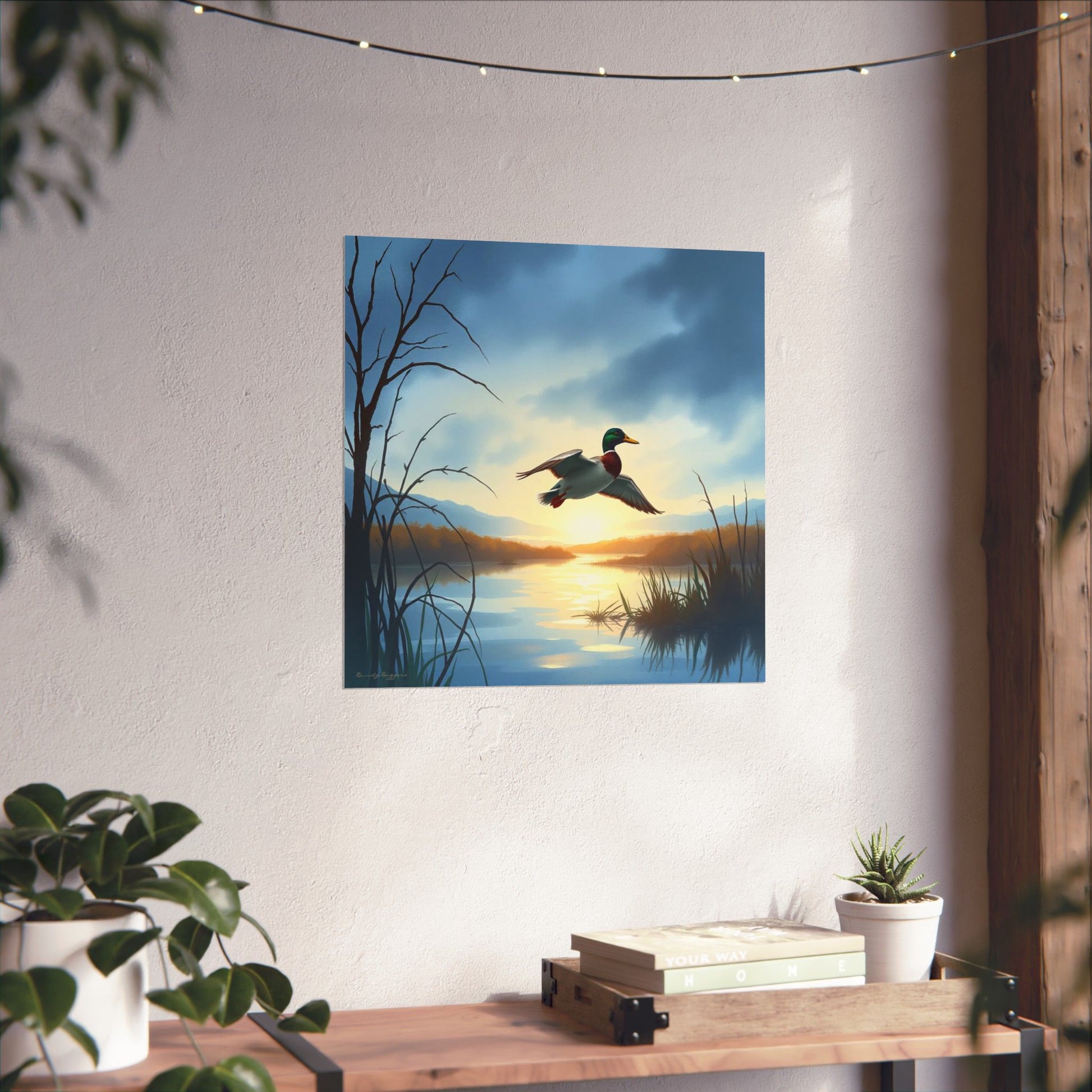 Landing in Solitude Mallard Duck Print