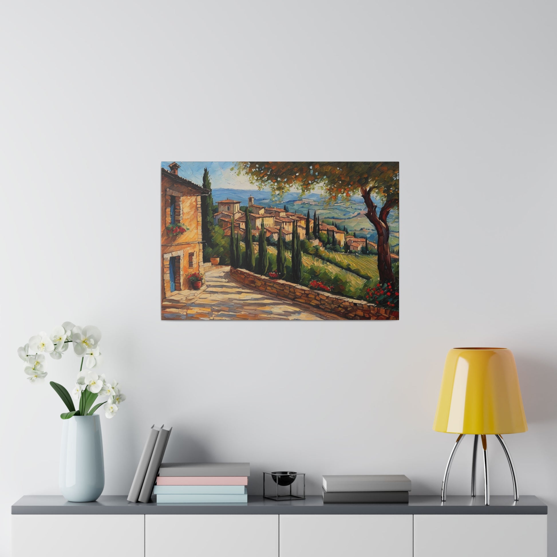 This stunning Montepulciano Italy art captures the beauty of the Italian landscape through a vintage print that will elevate any wall in your home. Expertly printed and crafted, this piece offers a unique glimpse of Italian culture and adds a touch of elegance to your decor. Perfect for art enthusiasts and lovers of travel alike.