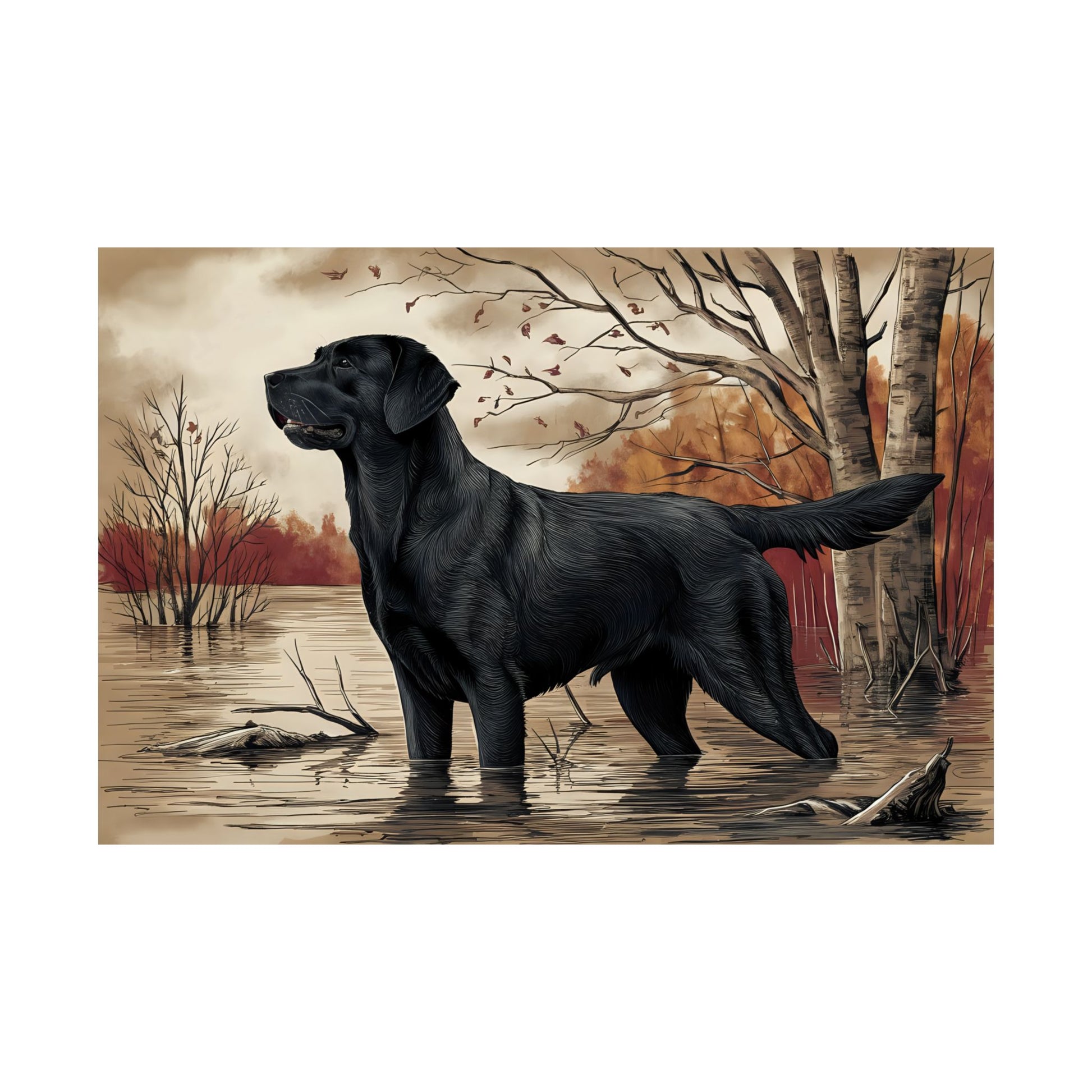 Black Labrador Retriever print