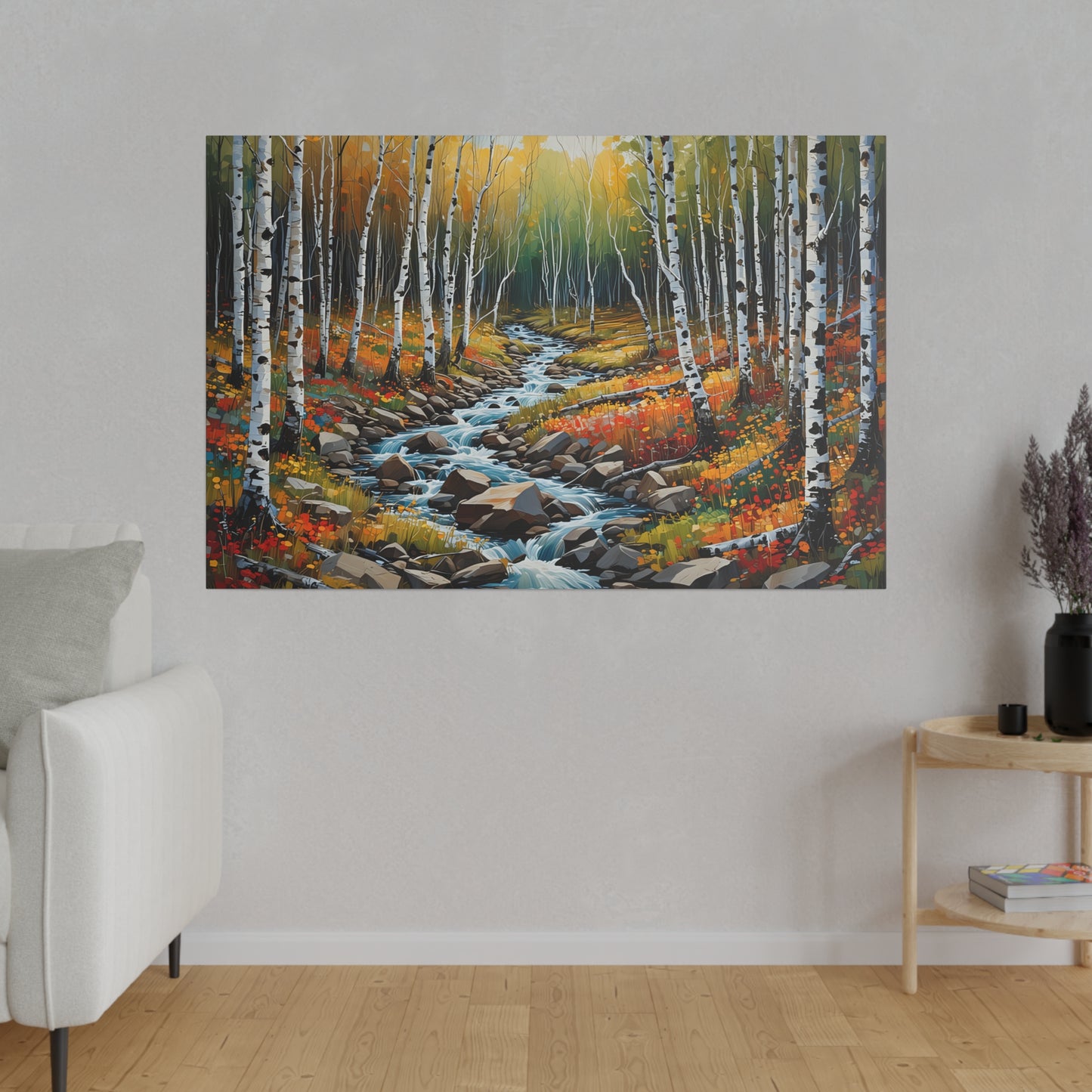 Birch Wood Forest Matte Canvas Print