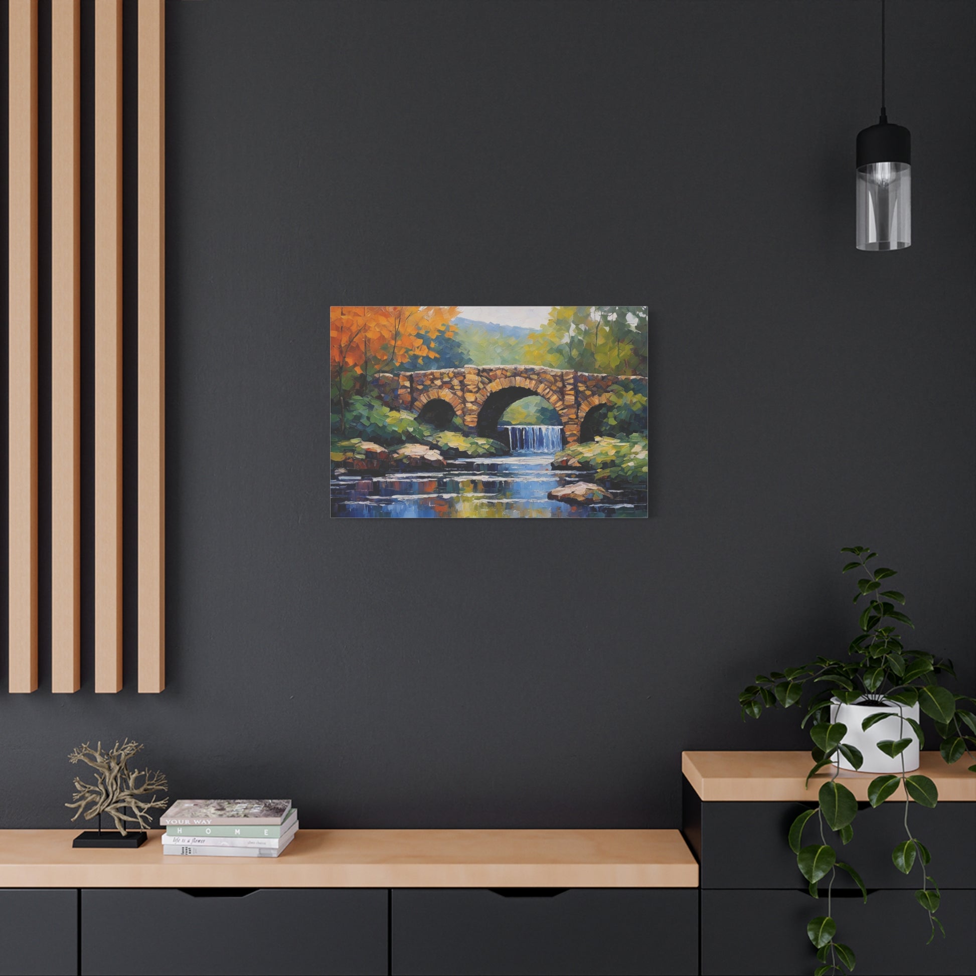 Impressionist Stone Bridge Canvas Print