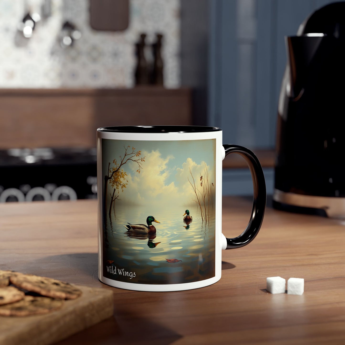 Duck Prints Two-Tone Coffee Mugs, 11oz