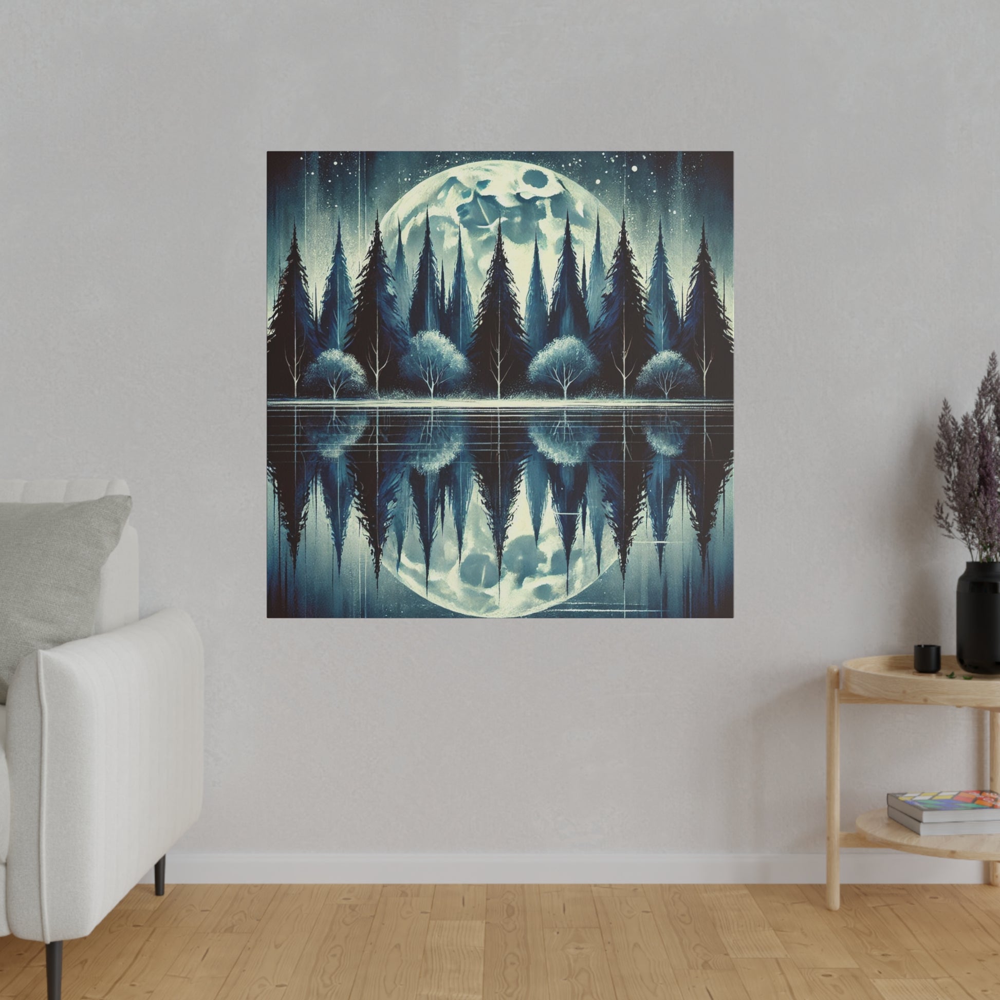 Bohemian Abstract Moonlit Night Canvas Print