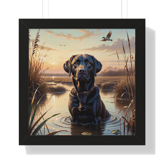 Framed Chocolate Labrador Retriever Print