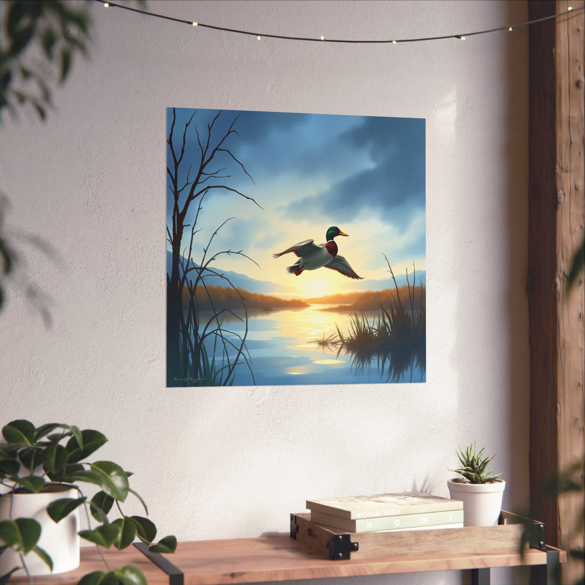 Landing in Solitude Mallard Duck Print