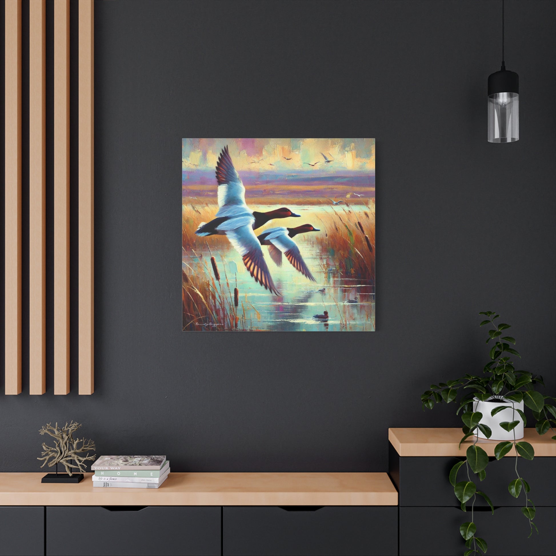 Canvasback Glide Through Tranquil Waters - Matte Canvas Print