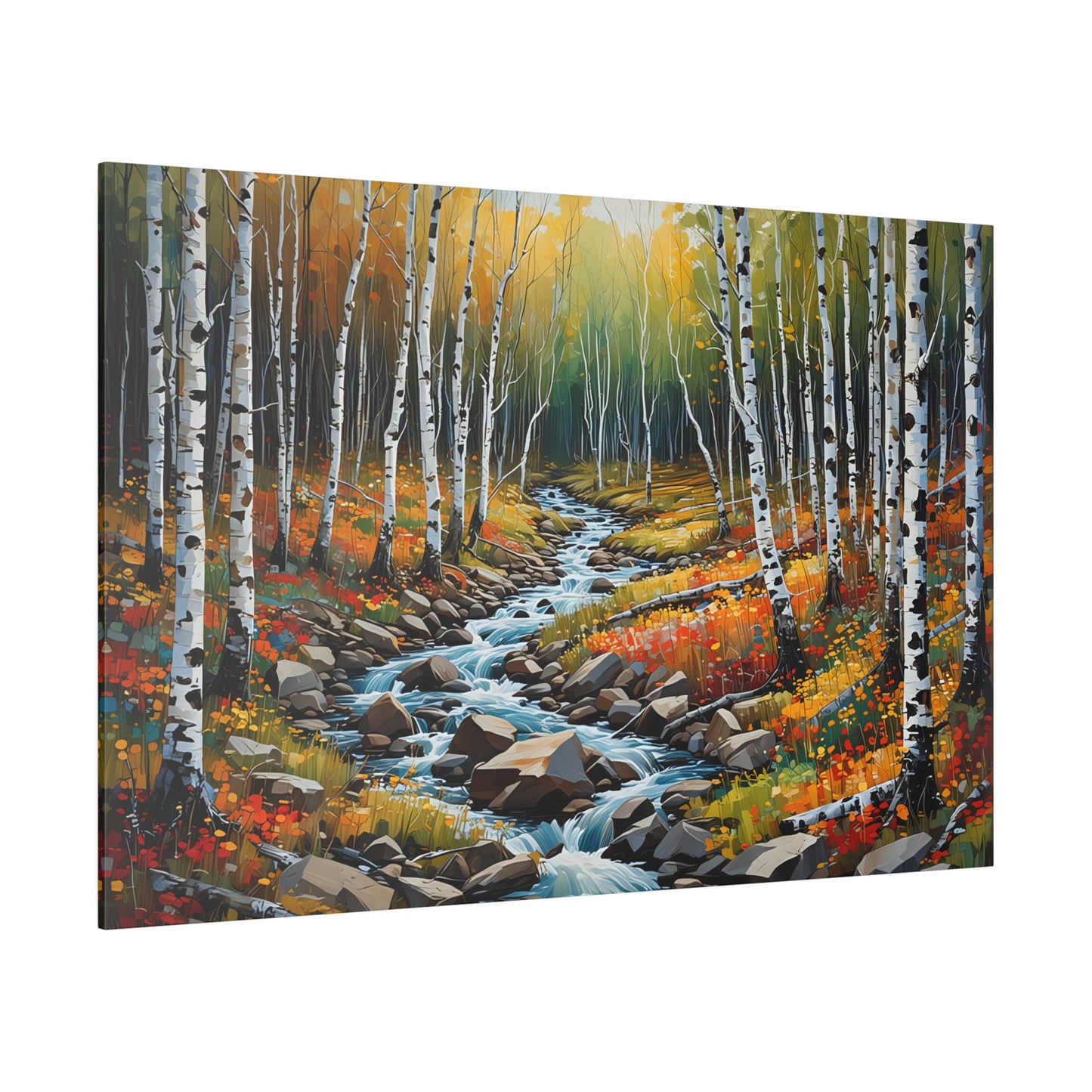 Birch Wood Forest Matte Canvas Print