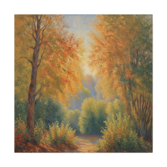 Autumn Pathway Matte Canvas Print