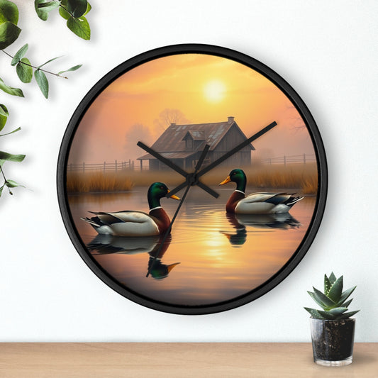 This collection of waterfowl art wall clocks brings the beauty of wetlands into your space, each clock featuring a meticulously crafted scene of waterfowl in natural settings.