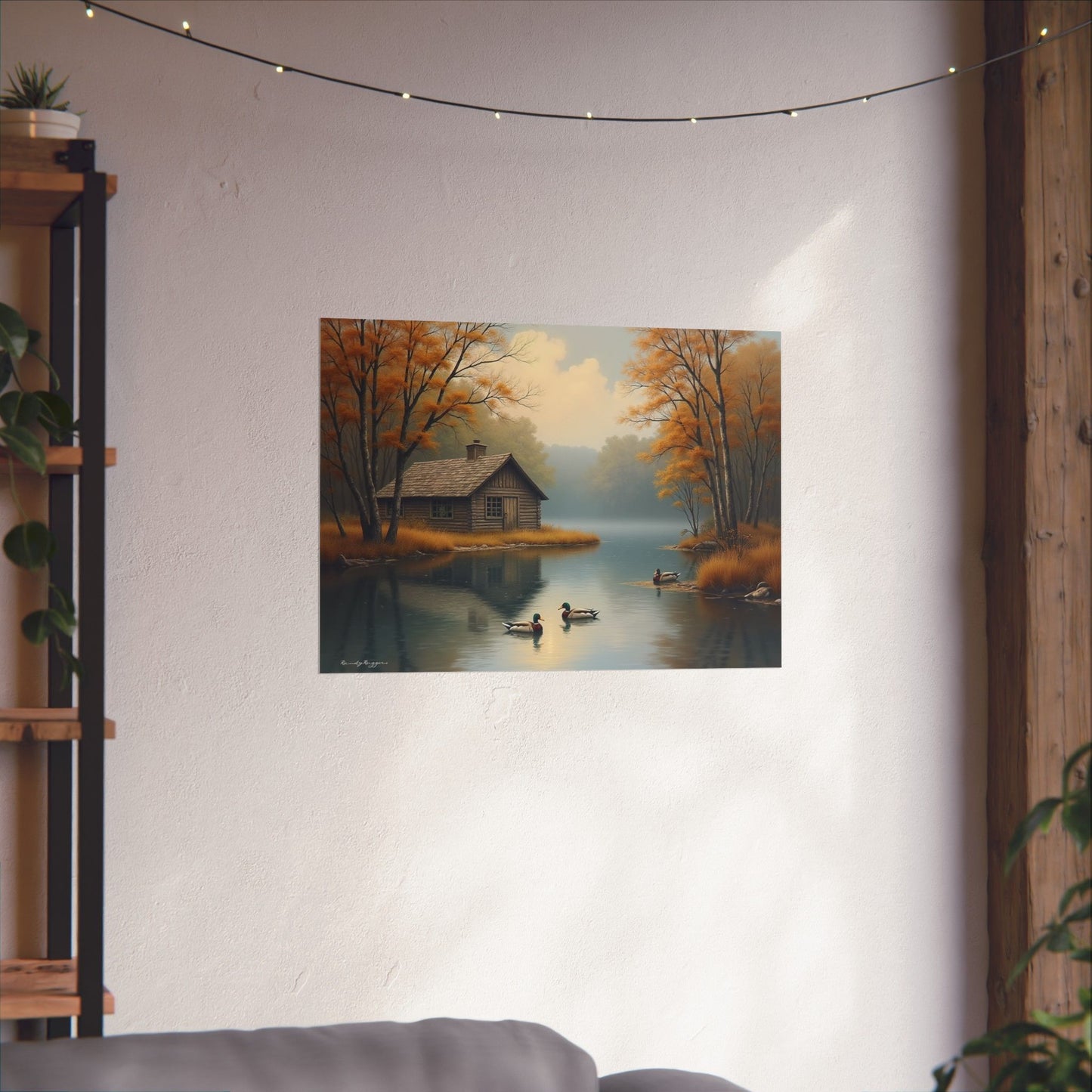 Serenity by the Water Weathered Cabin Print