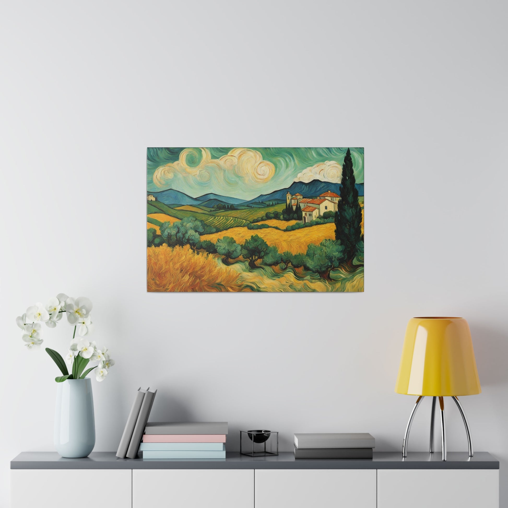 Indulge in nostalgia with this stunning Van Gogh Style Umbria Italy landscape impressionism print. 