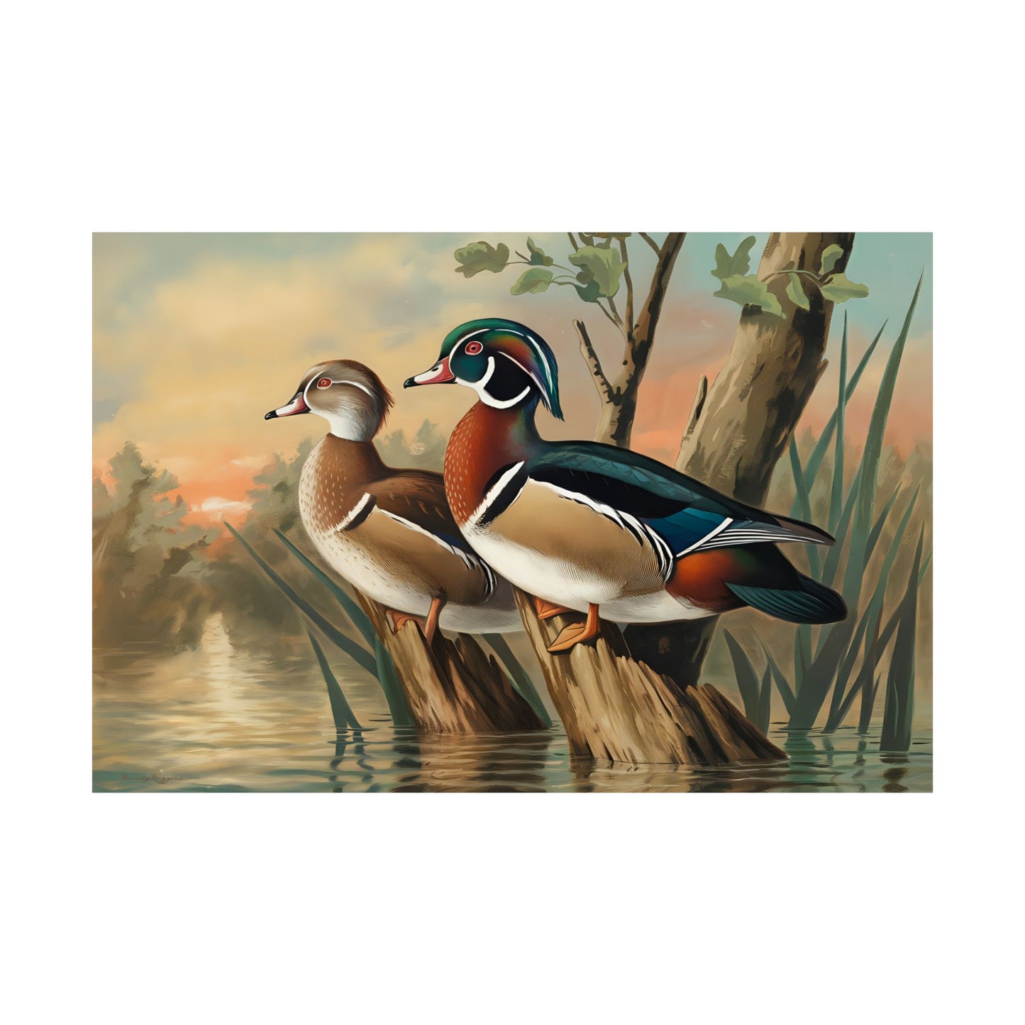 Silent Roost Wood Ducks Print