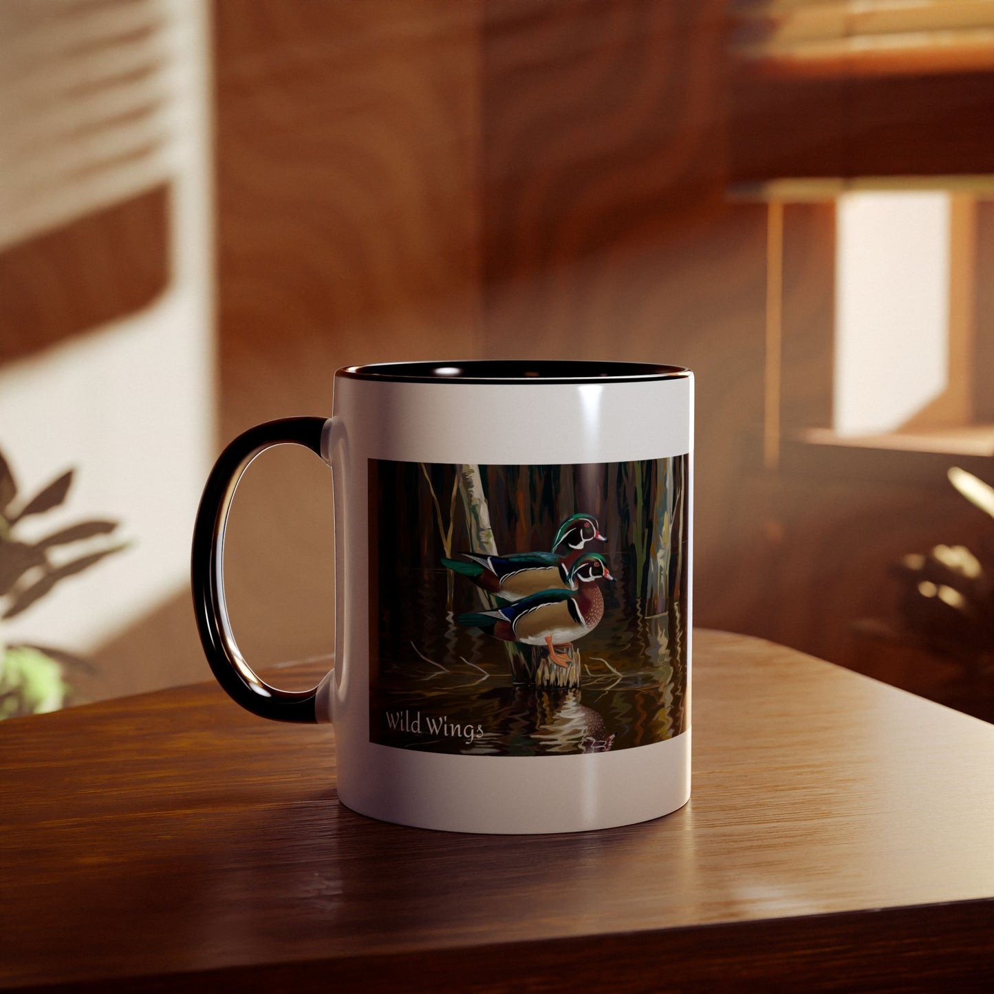 Wood Ducks Two-Tone Coffee Mug, 11oz