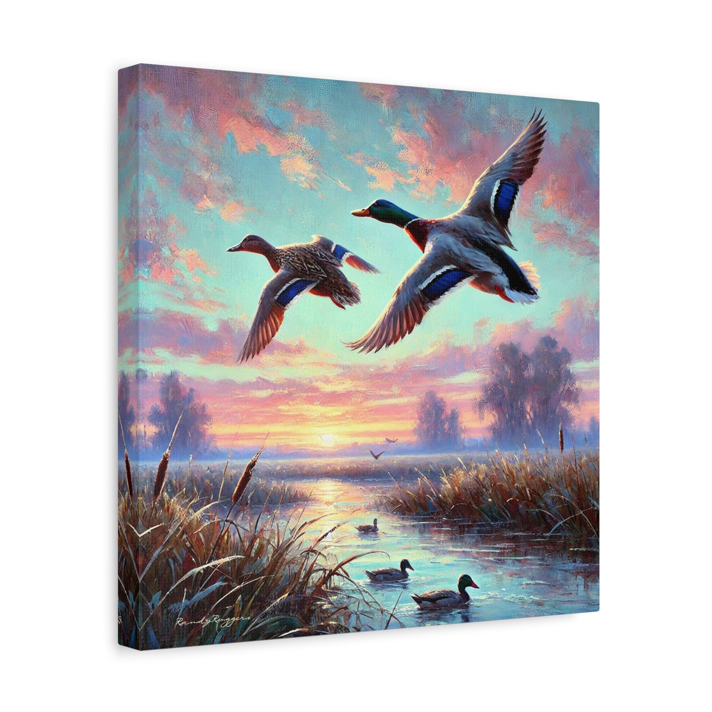 Morning Flight Through the Mist Canvas Duck Print