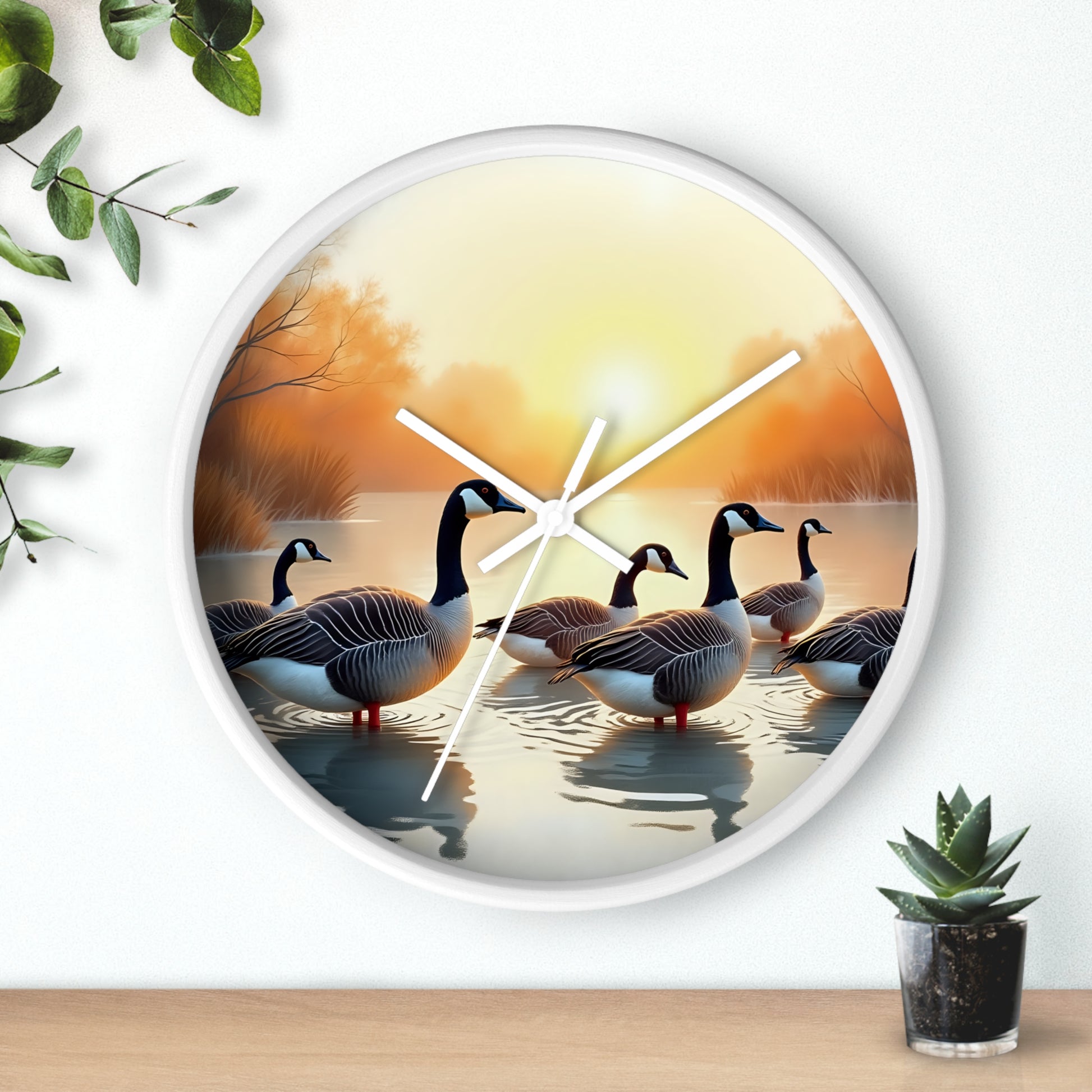 This collection of waterfowl art wall clocks brings the beauty of wetlands into your space, each clock featuring a meticulously crafted scene of waterfowl in natural settings.