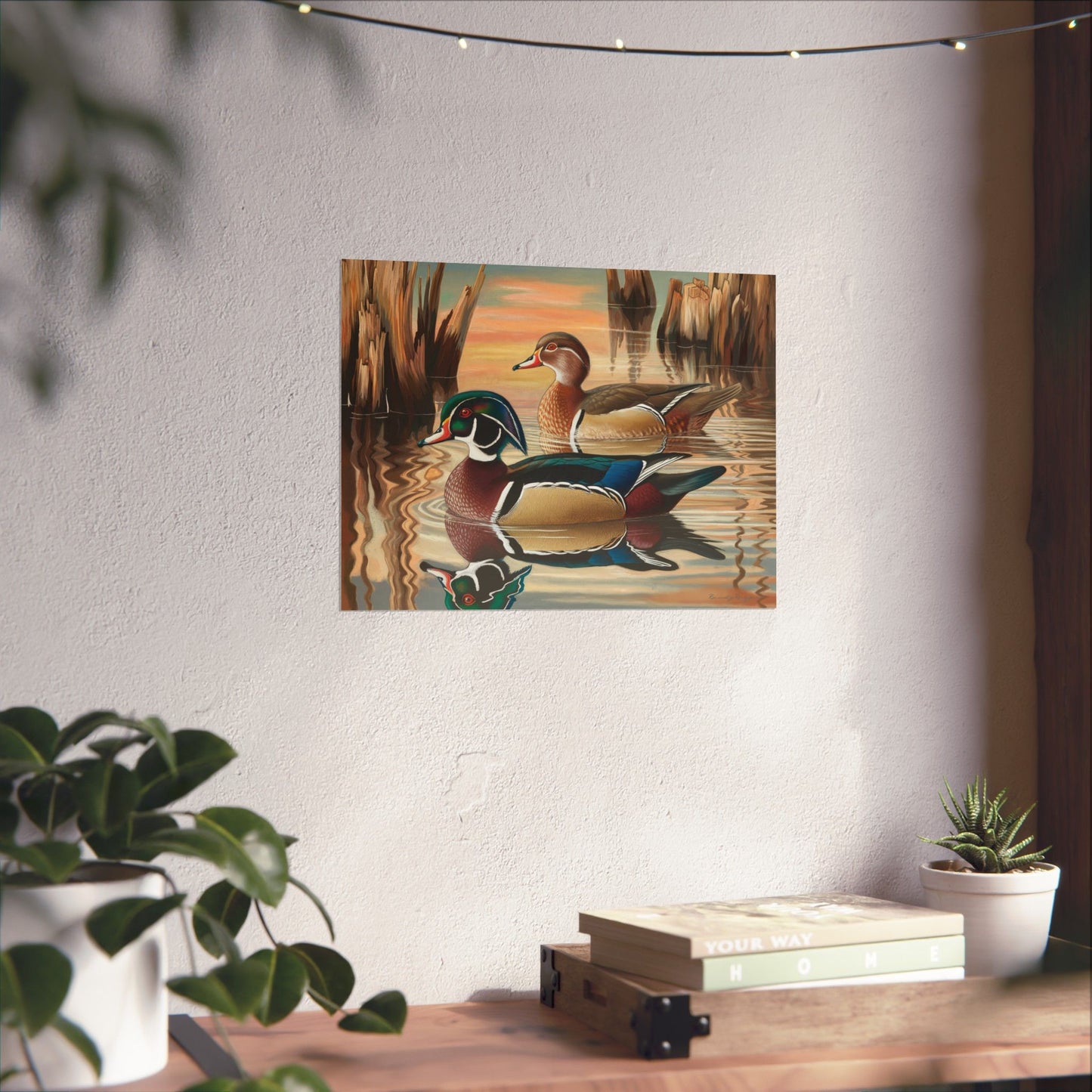 Peaceful Companionship Wood Ducks Print