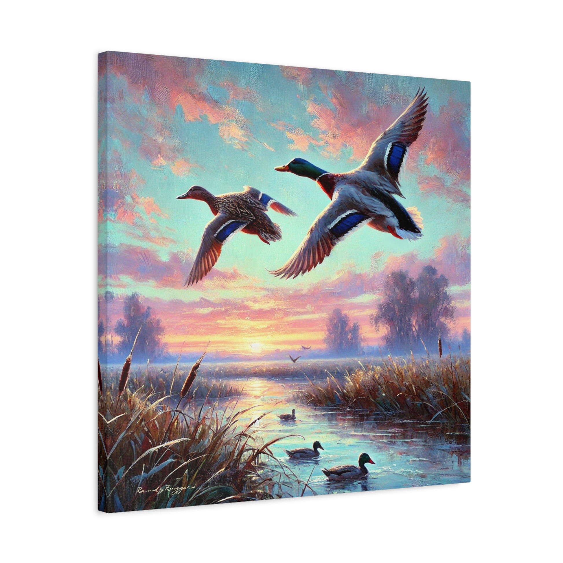 Morning Flight Through the Mist Canvas Duck Print