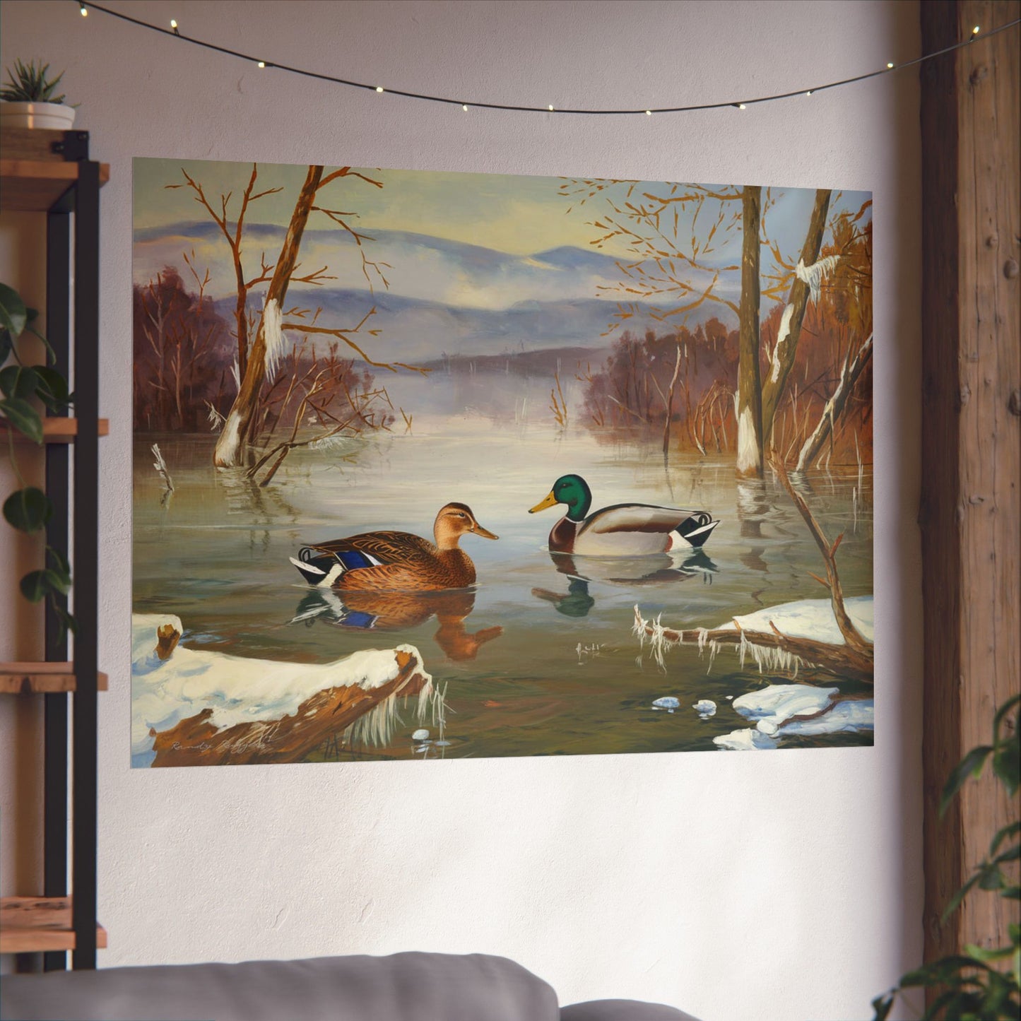 Mallard Ducks Winter Wildlife Print