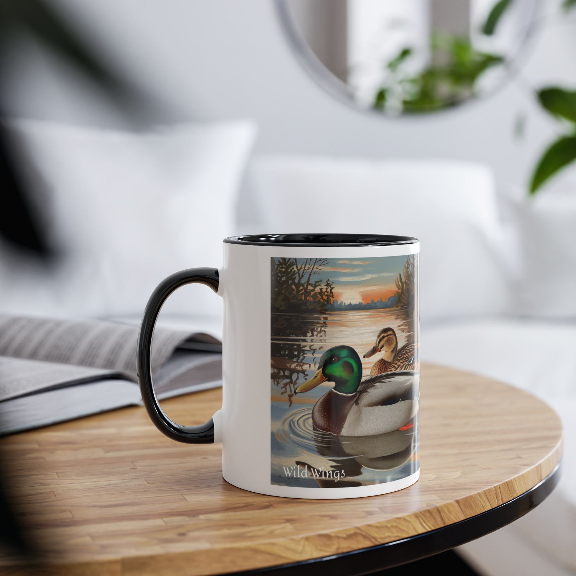 Mallard Ducks Two-Tone Coffee Mug, 11oz