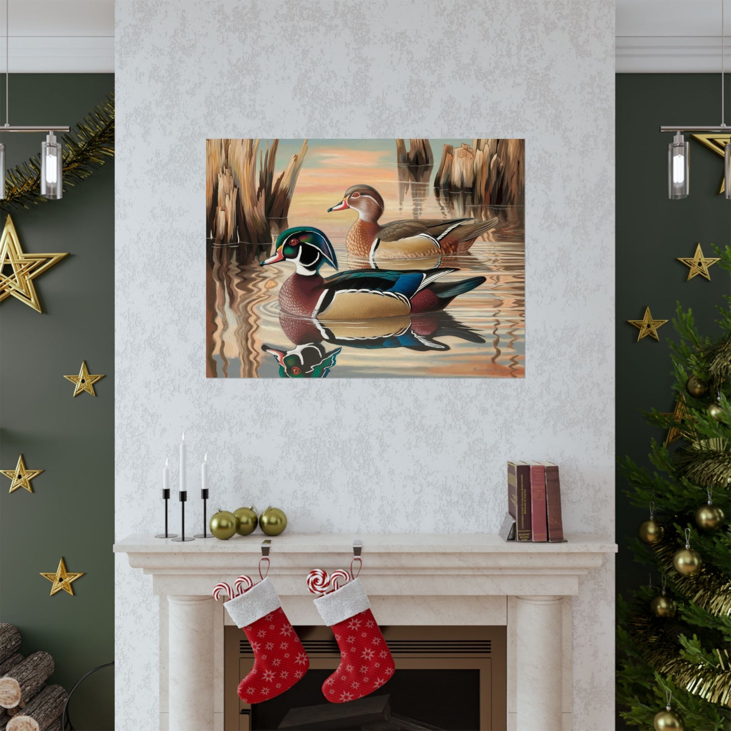 Peaceful Companionship Wood Ducks Print