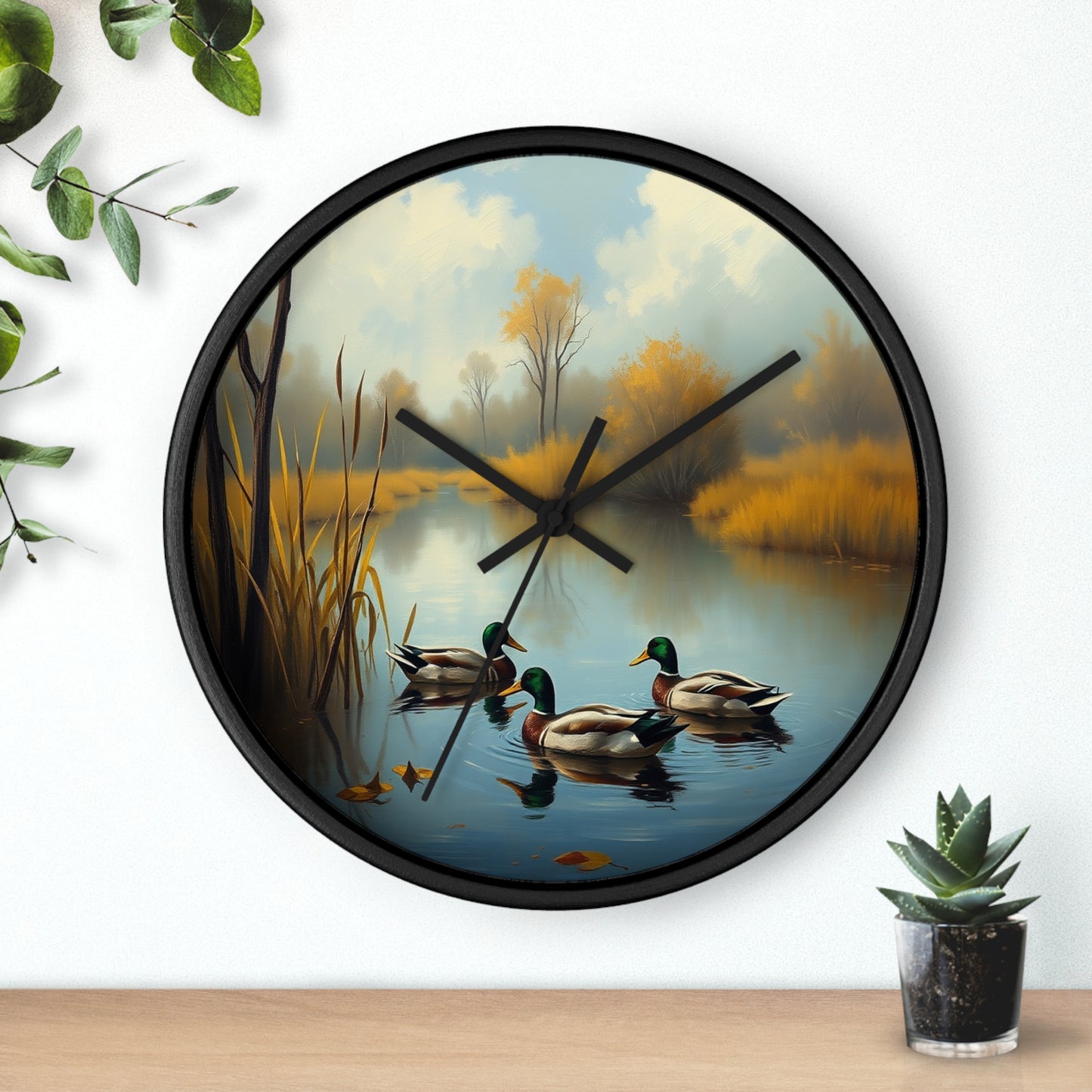 Mallards in the Marsh Duck Wall Clock