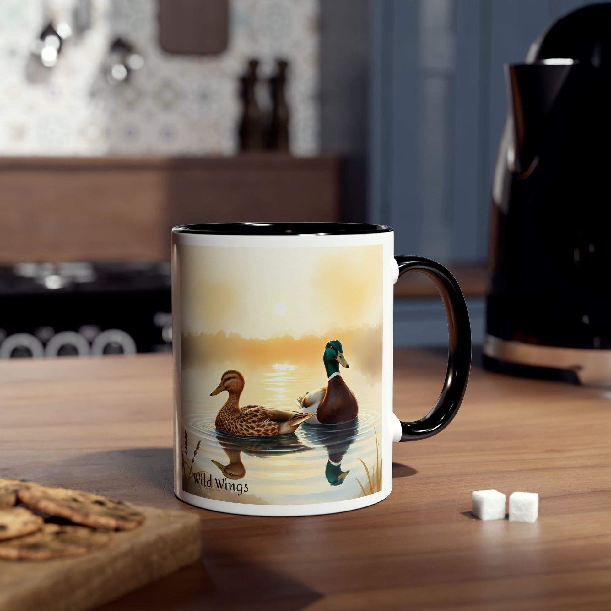 Mallard Ducks Two-Tone Coffee Mug, 11oz