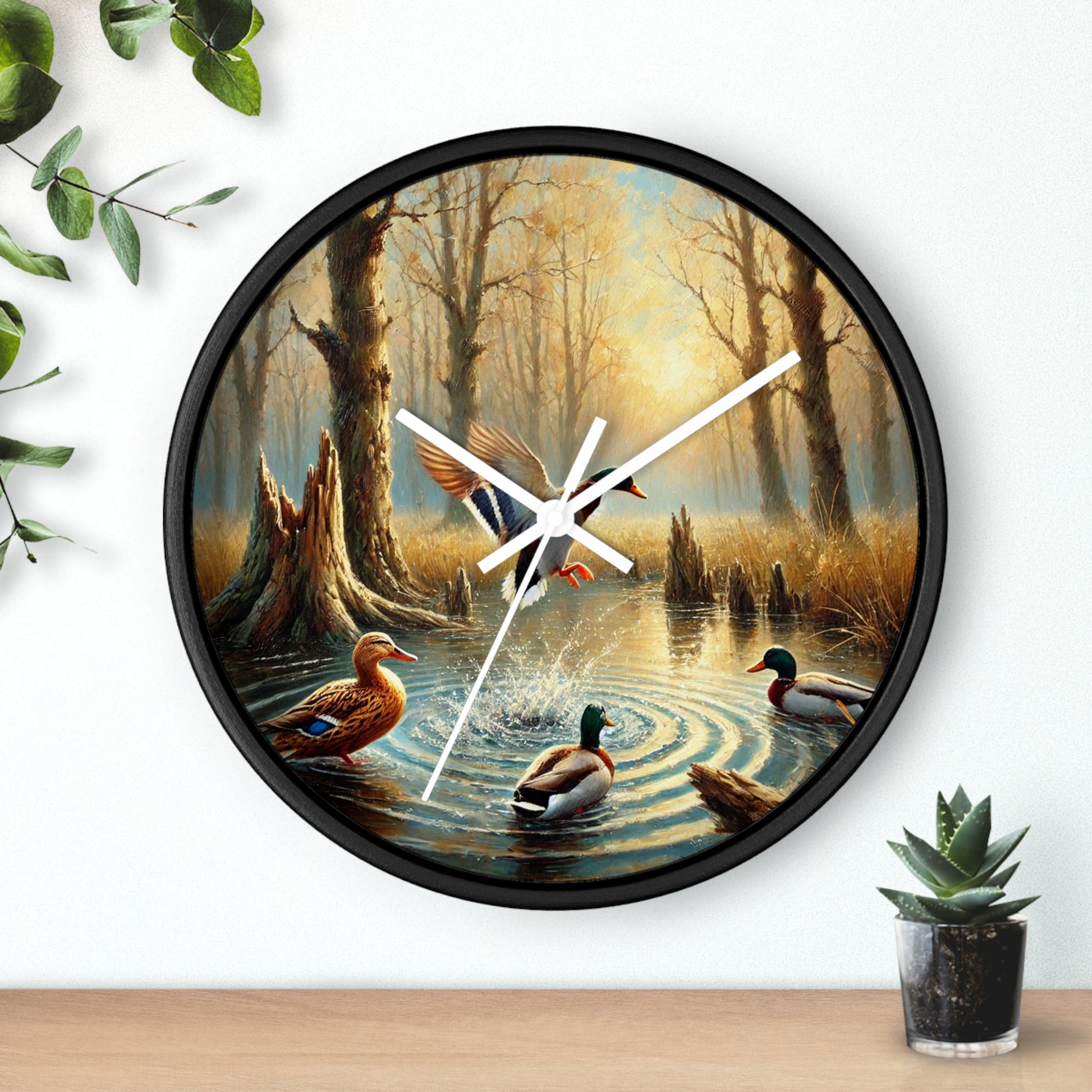 Duck Print Wall Clock Art