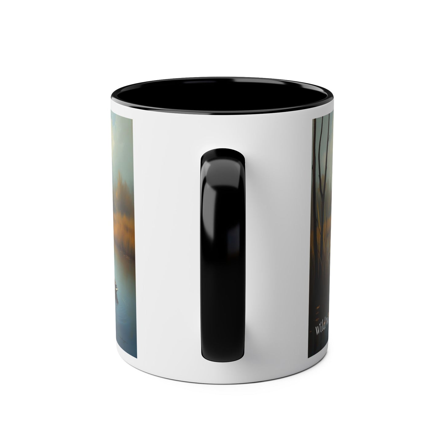 Duck Print Two-Tone Coffee Mugs, 11oz