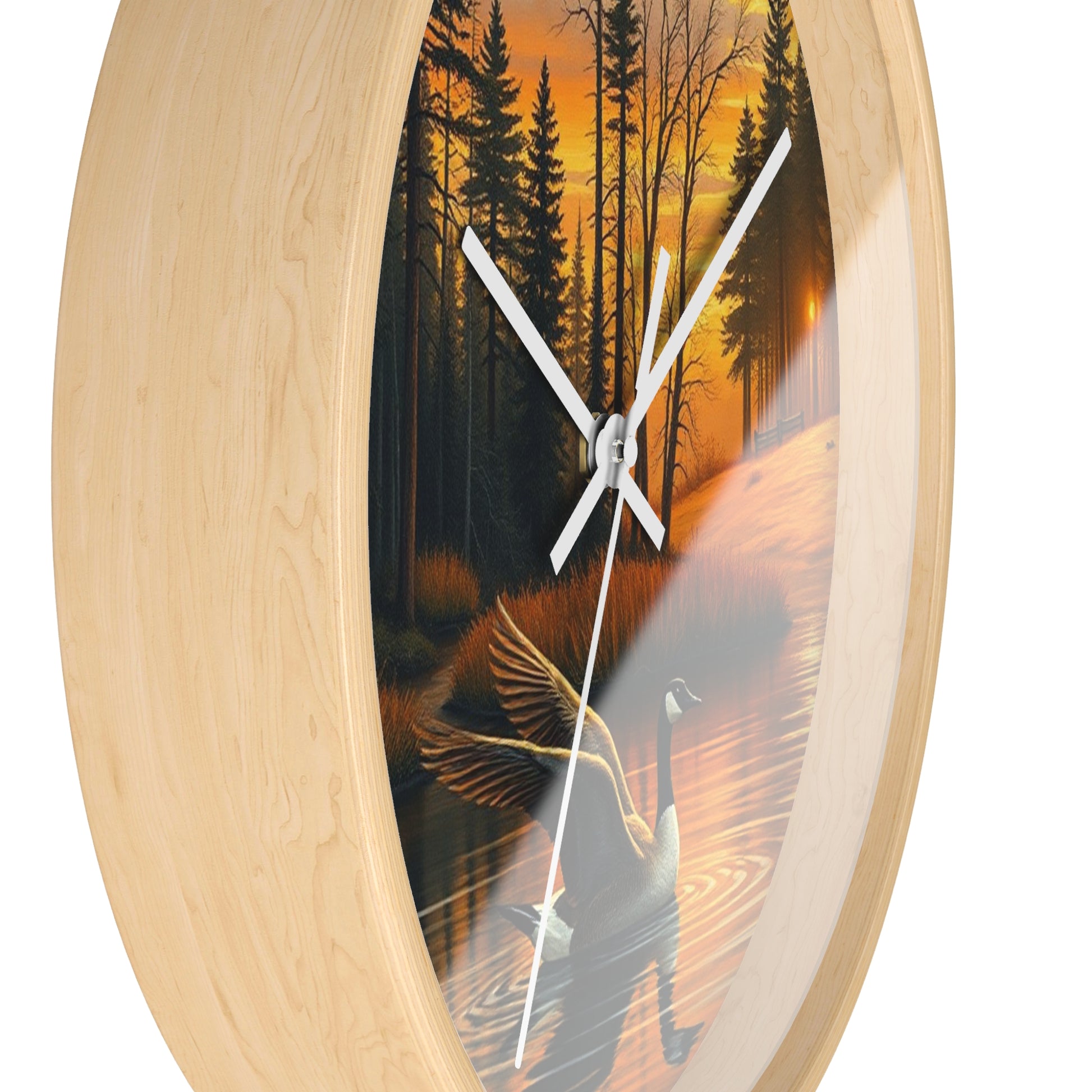 This collection of waterfowl art wall clocks brings the beauty of wetlands into your space, each clock featuring a meticulously crafted scene of waterfowl in natural settings.