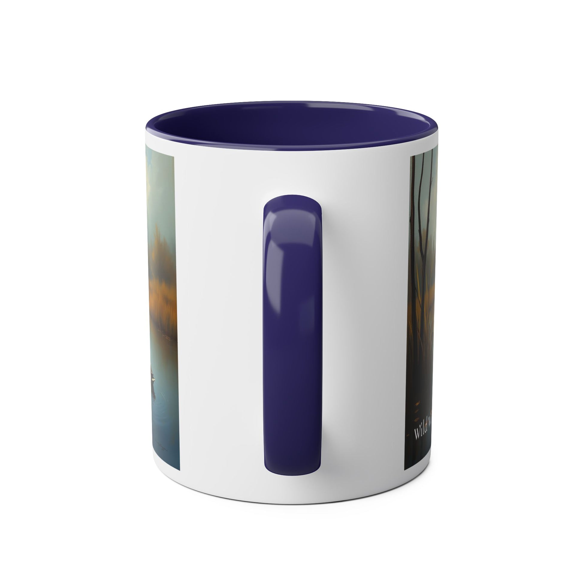 Duck Print Two-Tone Coffee Mugs, 11oz