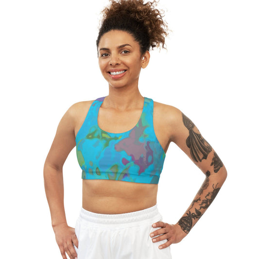 Colorful Camo Print Sports Bra | Women's Activewear | Jogging Bra