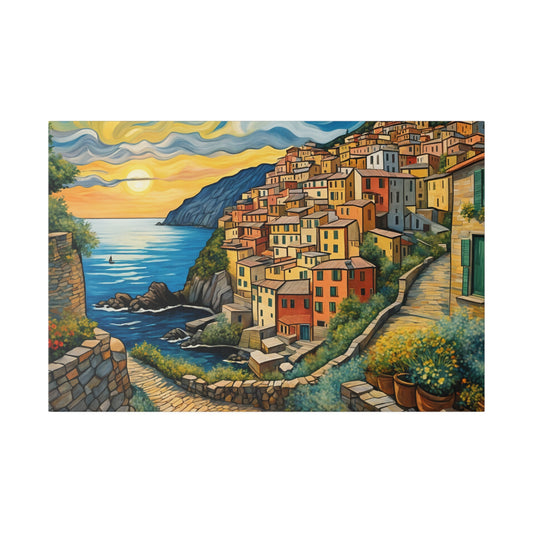  Van Gogh Style Italian Cinque Terre Print