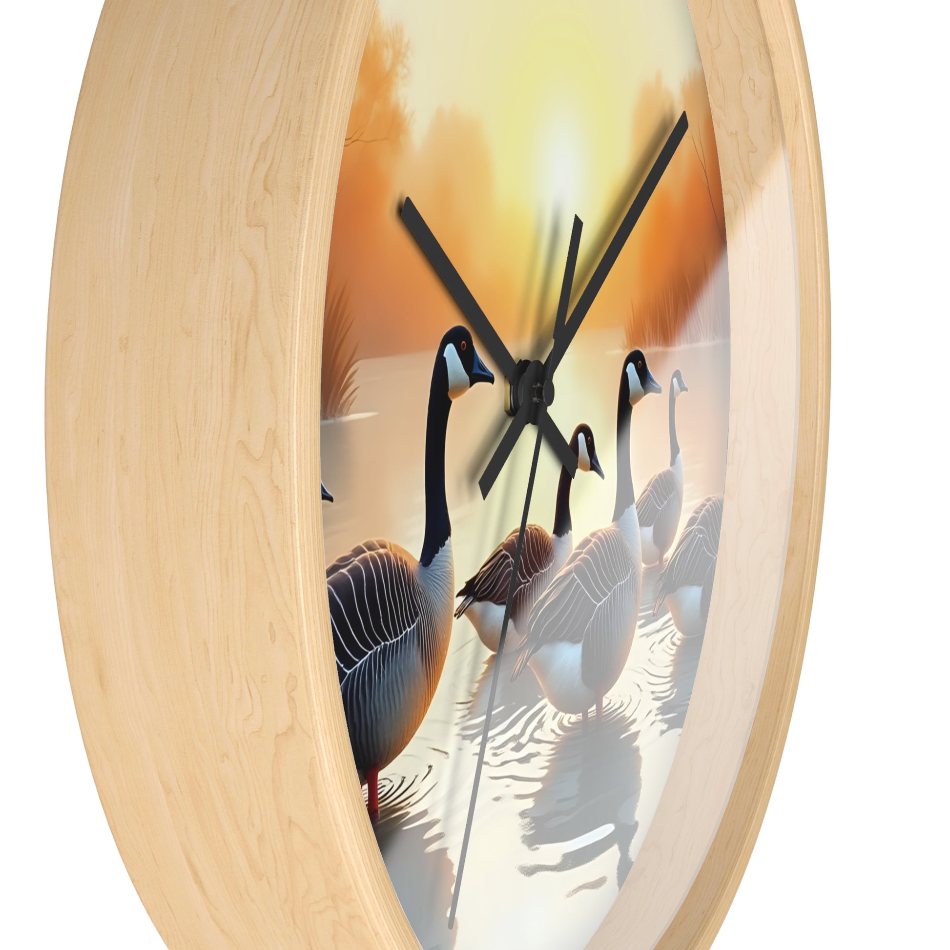 This collection of waterfowl art wall clocks brings the beauty of wetlands into your space, each clock featuring a meticulously crafted scene of waterfowl in natural settings.