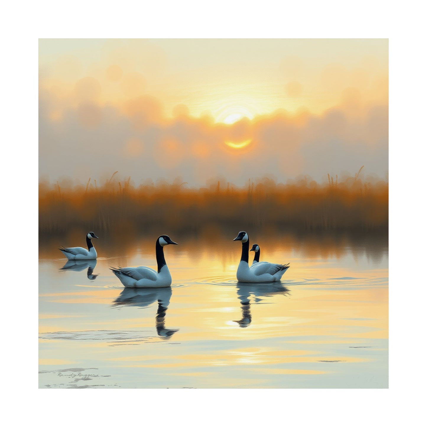 Reflections at Dusk - Canadian Geese Print