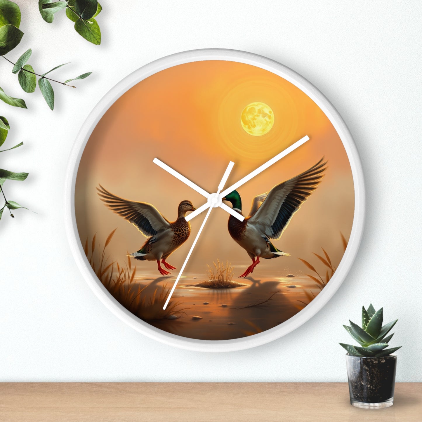 Mallard Drake Ducks Wall Clock