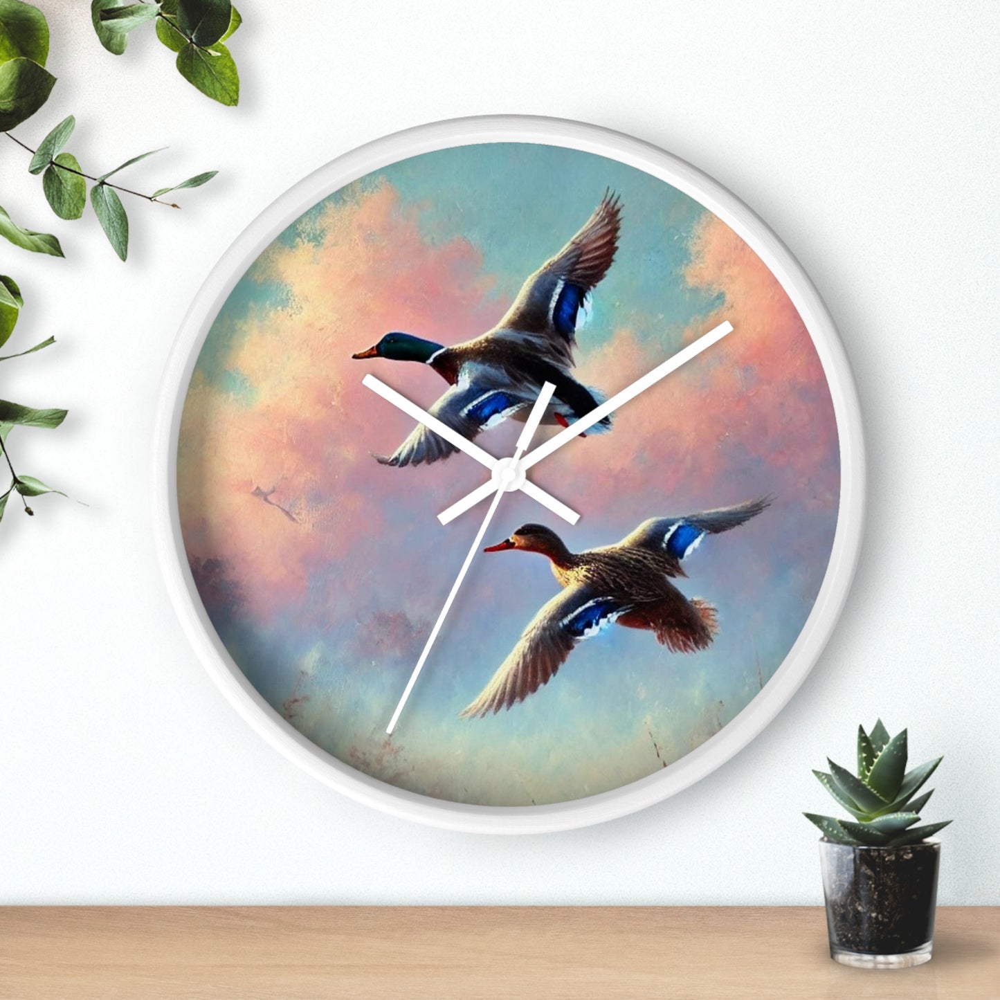 Mallard Duck Print Wall Clock