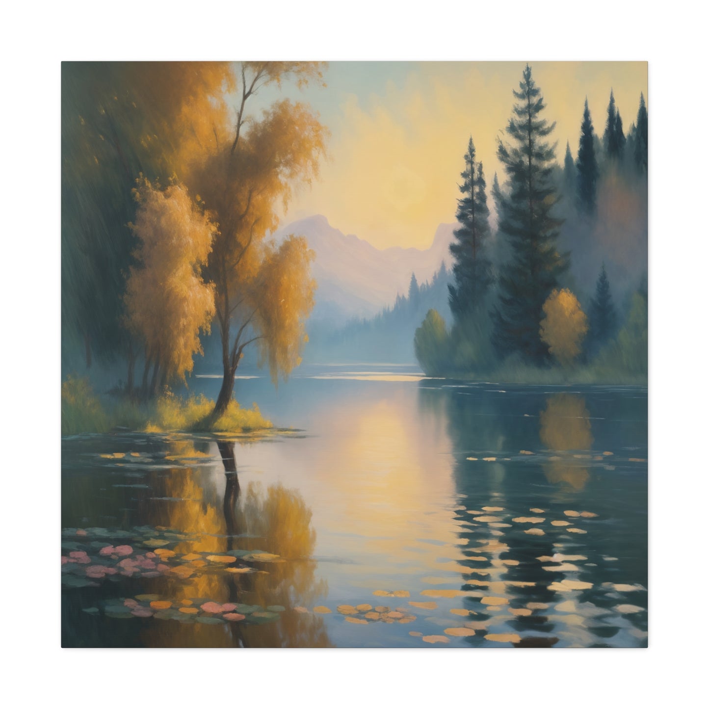 Serene Lake Matte Canvas Print