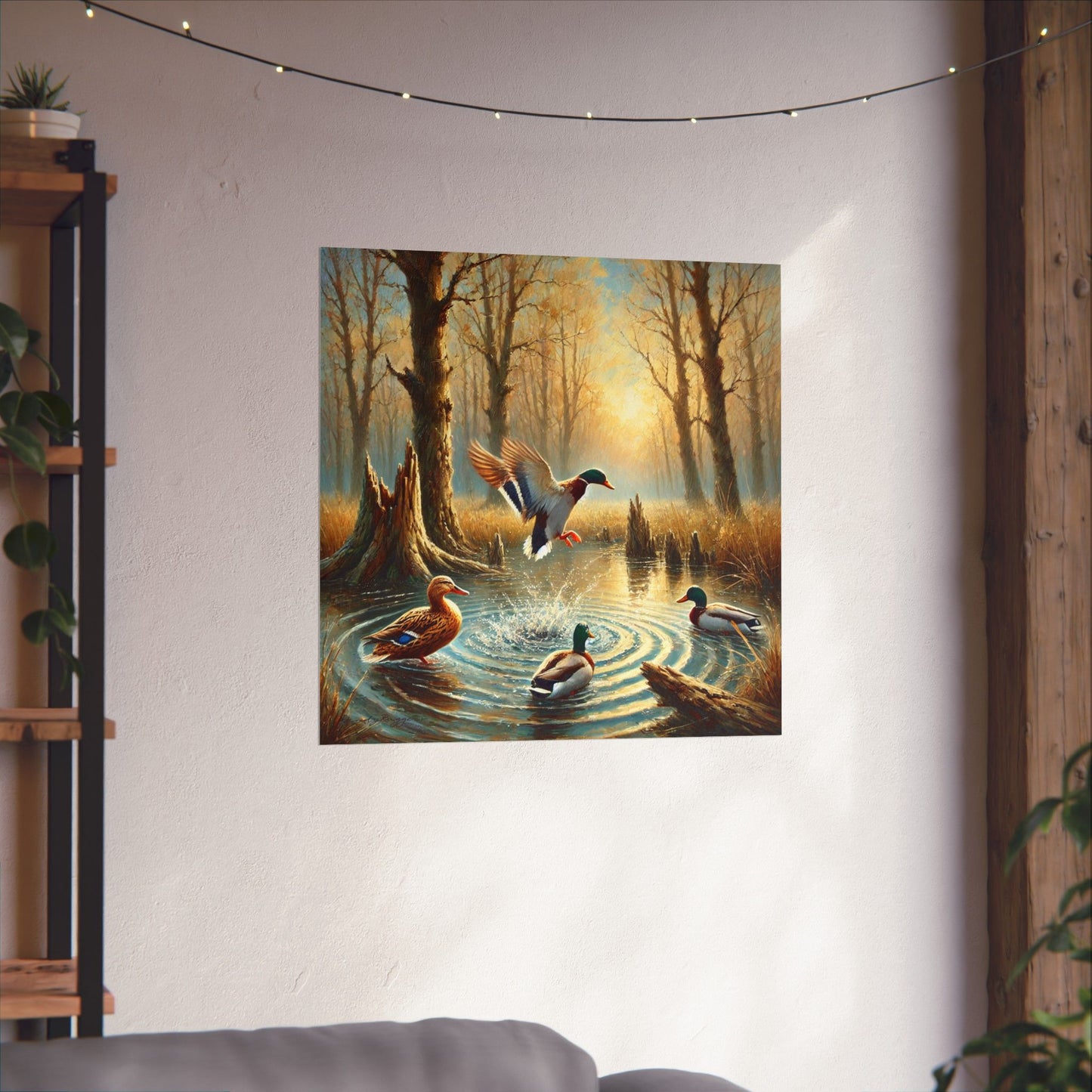 Mallard Duck Take Off at Sunrise Print