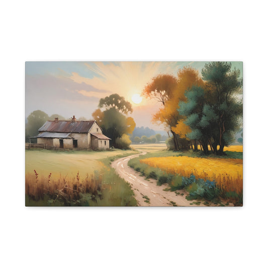 Countryside Landscape Matte Canvas Print